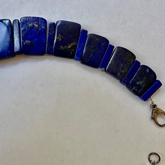 vintage gorgeous lapis lazuli collar with matching drop earrings - Picture 7 of 9